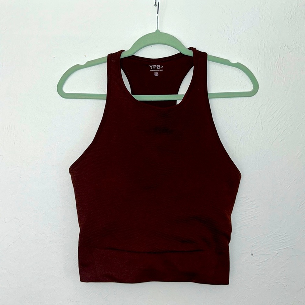 Your Personal Best by Abercrombie High Neck XXL Maroon workout tank